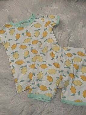 Old Navy Lemon Print Kids Pajama Set - Yellow & Mint